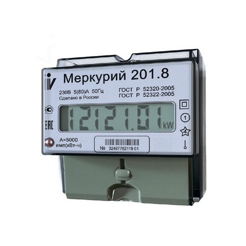 Электросчетчик Меркурий 201.8 10(80)А/230В однотарифный