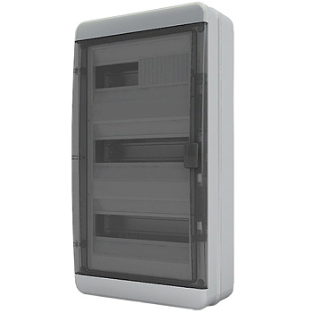 Щит навесной  BNK 65-36-1 36 мод. IP65, прозрачная черная  дверца