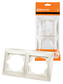 Рамка 2-х постовая горизонтальная перламутр "Лама" TDM