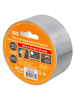 Лента алюминиевая клейкая 50 мм х 40м TDM