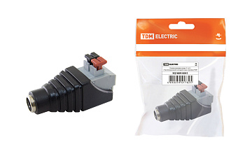 Разъём питания гнездо 2.1х5.5 с быстрозажимной колодкой, инд. упаковка TDM