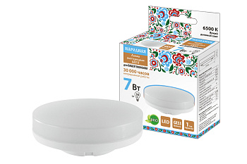 Лампа светодиодная GX53-7 Вт-230 В-6500 К-Э, h=26 мм, Народная