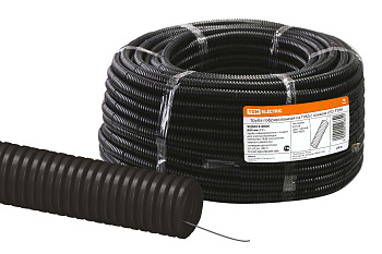 Труба гофрированная ПНД d 50 с зондом (15 м) легкая TDM