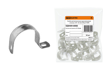 Скоба металлическая однолапковая с внутр. d 31-32 мм (50шт) TDM 