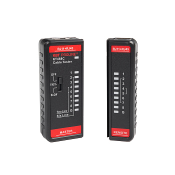 LAN-тестер кабельный для проверки витой пары и телефонного кабеля KT 468С PROLINE (КВТ)