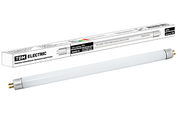 Лампа люминесцентная линейная двухцокольная ЛЛ-16/6 Вт, T5/G5, 4000 К, длина 226,3мм TDM