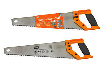 Ножовка по дереву/пластику 500 мм, закаленные зубья, прорезиненная рукоятка, "Алмаз", TDM 