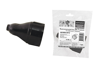 Кабельная розетка 2П+3 черная 16А 250B серии "Народная"