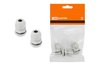 Сальник PG 7 диаметр проводника 3,5-6 мм IP54 в инд. упак по 3 шт. TDM
