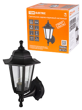 Светильник садово-парковый НБУ 06-60-001 шестигранник, настенный, пластик, черный TDM