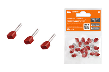 Наконечник штыревой втулочный изолированный (двойной) НШвИ (2) 0,75х8 (20шт) TDM