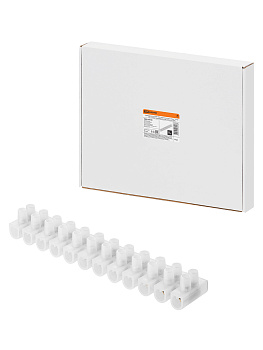 Зажим винтовой ЗВИ-100 полипропилен 6-25мм2 12пар 100°С белый (индивидуальная упаковка) TDM