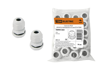 Сальник PG  9 диаметр проводника 4-8 мм IP54 TDM 