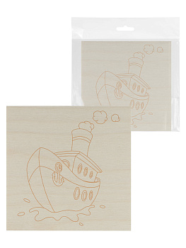 Доска для выжигания, Кораблик, 150х150 мм, 1 шт., пакет, TDM