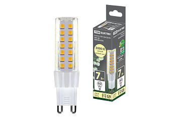 Лампа светодиодная G9-7 Вт-230 В-3000 К, SMD, 17,5x65,5 мм TDM