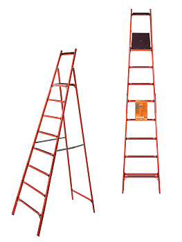 Стремянка диэлектрическая СД-2.5, 8 ступеней, высота площадки 2,5 м, до 50 кВ, "ЭкспертЭлектрик" TDM