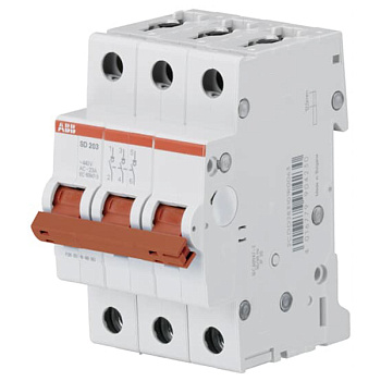 Рубильник 3п SD203/63 рычаг красн. ABB