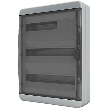 Щит навесной  BNK 65-54-1 54 мод. IP65, прозрачная черная  дверца