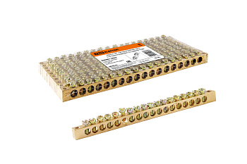 Шина "N" нулевая 6х9мм 18/2 (18 групп/крепеж по краям) TDM