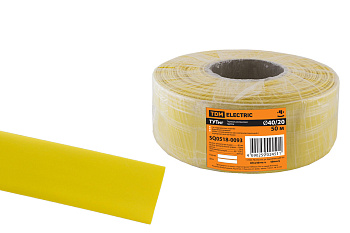 Термоусаживаемая трубка ТУТнг 40/20 желтая (50 м/ролл) TDM +3
