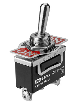 Переключатель-тумблер KN3C-123AAH 1P 250В AC/DC 15А (3c) ON-OFF-ON без фиксации TDM