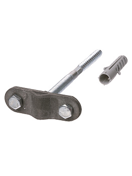 Держатель фасадный для прута Ø6-10 мм длина 250 мм, дюбель, стальной зажим, термодиффузия TDM