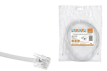 Телефонный удлинитель народный 5м, белый