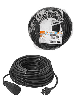 Удлинитель-шнур силовой каучук, КГ, IP44, штепс. гнездо с/з, 4000 Вт, 30 м Народный