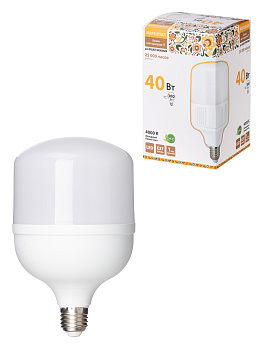 Лампа светодиодная T-40 Вт-230 В-4000 К–E27 (114x183 мм) НАРОДНАЯ