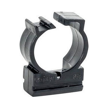 Кпепеж-клипса с фиксатором для трубы ПНД 16 мм черная