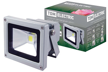 Прожектор светодиодный СДО10-1 10Вт, серый TDM