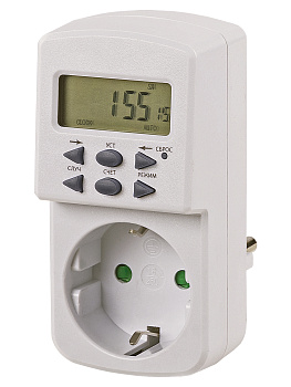 Таймер розеточный ТРЭ-Н-01-1мин/7дн-10on/off-8А (недельный) упак.-термоусад.пленка "Народный"