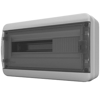 Щит навесной  BNK 65-18-1 18 мод. IP65, прозрачная черная дверца