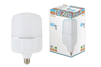 Лампа светодиодная T-80 Вт-230 В-6500 К–E27 (160x265 мм) НАРОДНАЯ