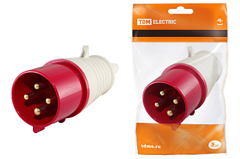 Вилка 014 3Р+РЕ 16А 380В IP44 TDM 