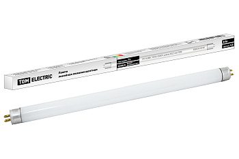 Лампа люминесцентная линейная двухцокольная ЛЛ-16/8 Вт, T5/G5, 6500 К, длина 302,5мм TDM