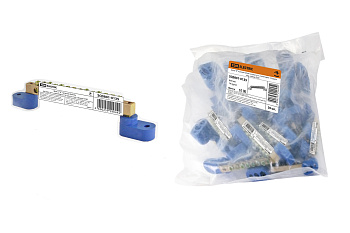 Шина "N" нулевая 6х9мм на двух угл. изоляторах 14 групп инд. стикер TDM