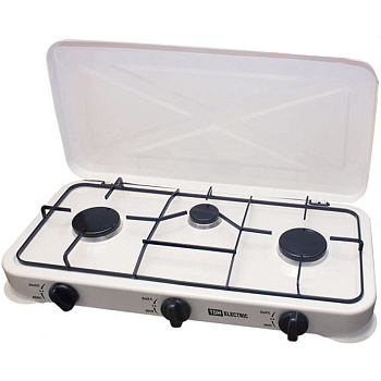 Плитка газовая трёхконфорочная, ГП-3, белая, TDM