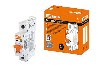 Авт. выкл.ВА47-60DC 1P 32А 6кА х-ка С TDM