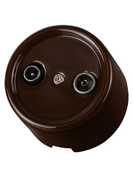 Розетка TV+R проходная коричневая «Болонь» TDM