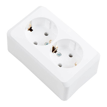 Розетка Этюд "евр" двойная о/п белая (Schneider Electric)