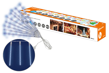 Гирлянда "Сосульки", падающий голубой свет, 30 см, 8 шт в комплекте, 3,8 м, TDM