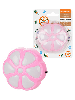 Ночник "Лютик" с выключателем, 0,5 Вт, розовый, 220 В Народный