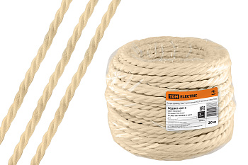 Ретро провод "Эко" 3х2,5 витой ГОСТ бежевый (20м) TDM