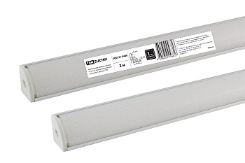 Алюминиевый профиль угловой 1616 (2 м), матовый рассеиватель, 2 заглушки, 4 крепежа TDM