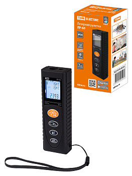 Лазерная рулетка ЛР-60, дальность 60м, точность 2 мм, подсветка, IP54, 2xAAA, "Алмаз" TDM