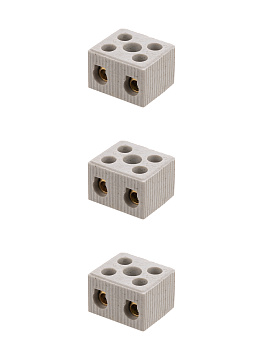 Керамический блок зажимов 50 Ампер 2 пары контактов с крепежным отверстием TDM