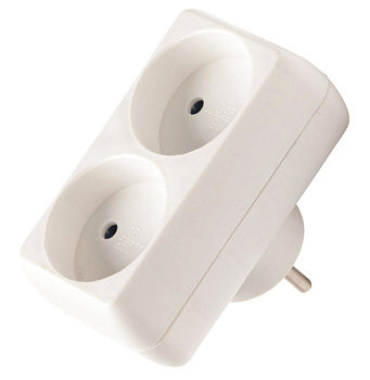 Сетевой разветвитель GTS-F-2-16, 16А, 2 места, плоский, без заземления