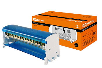 Шина "N" нулевая на DIN-рейку в корпусе 2х15групп TDM 