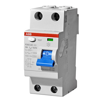 УЗО F202 AC- 63/0,3 (тип АС) 63А-300мА 230/400В 2Р 2CSF202001R3630 (АВВ)